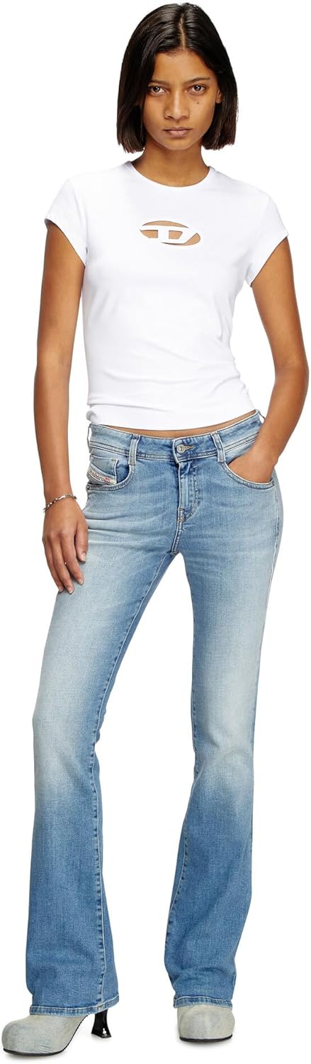 Diesel Women’s Slim Fit Logo T-Shirt – Stretch Cotton Crew Neck Short Sleeve Top, T-Angie - Image 3