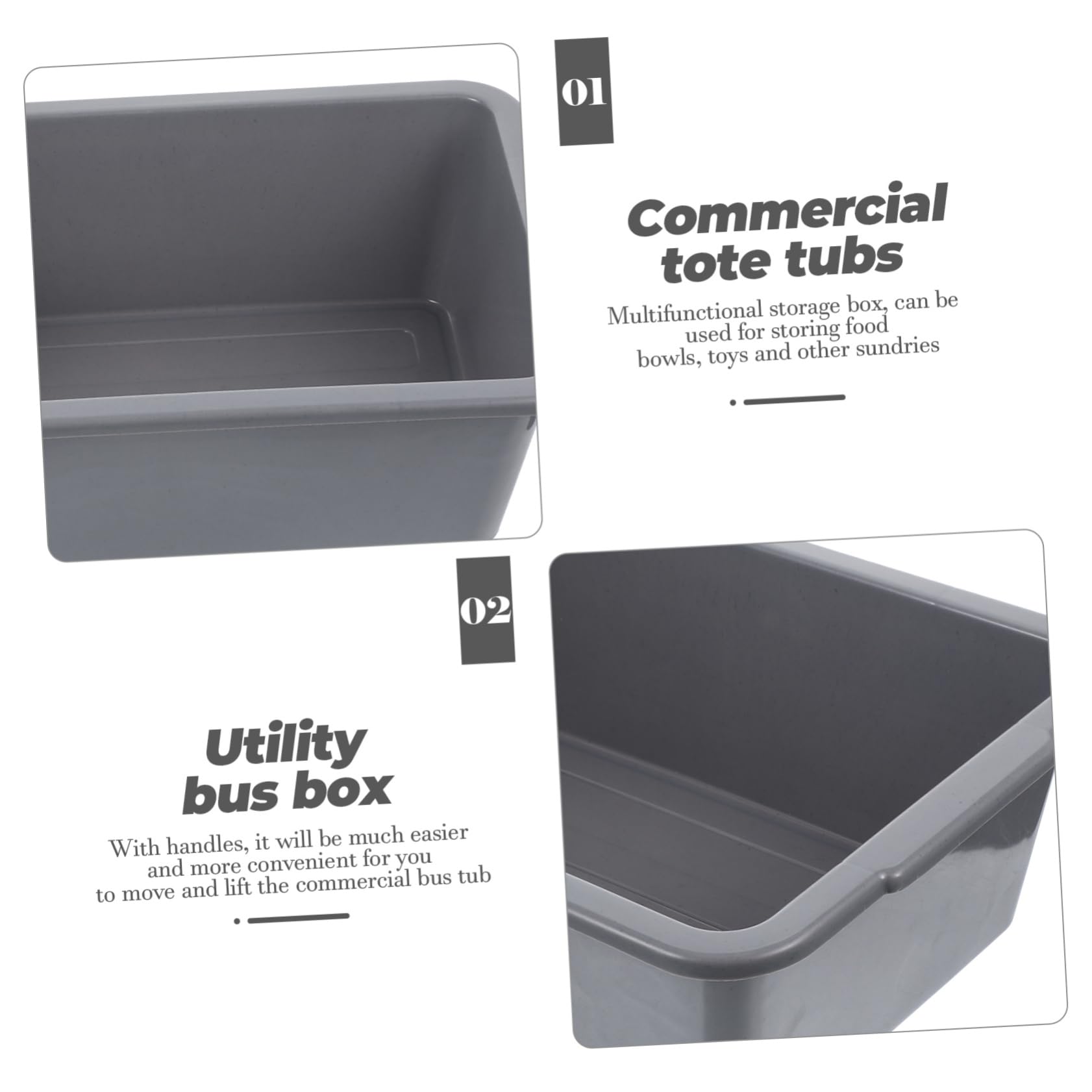 LABRIMP Cubo Rectangular Plastico de Almacenamiento Multiusos para Restaurante y Hogar, Asas, Fácil de Mover, Adecuado para Lavar Cuencos y Verduras