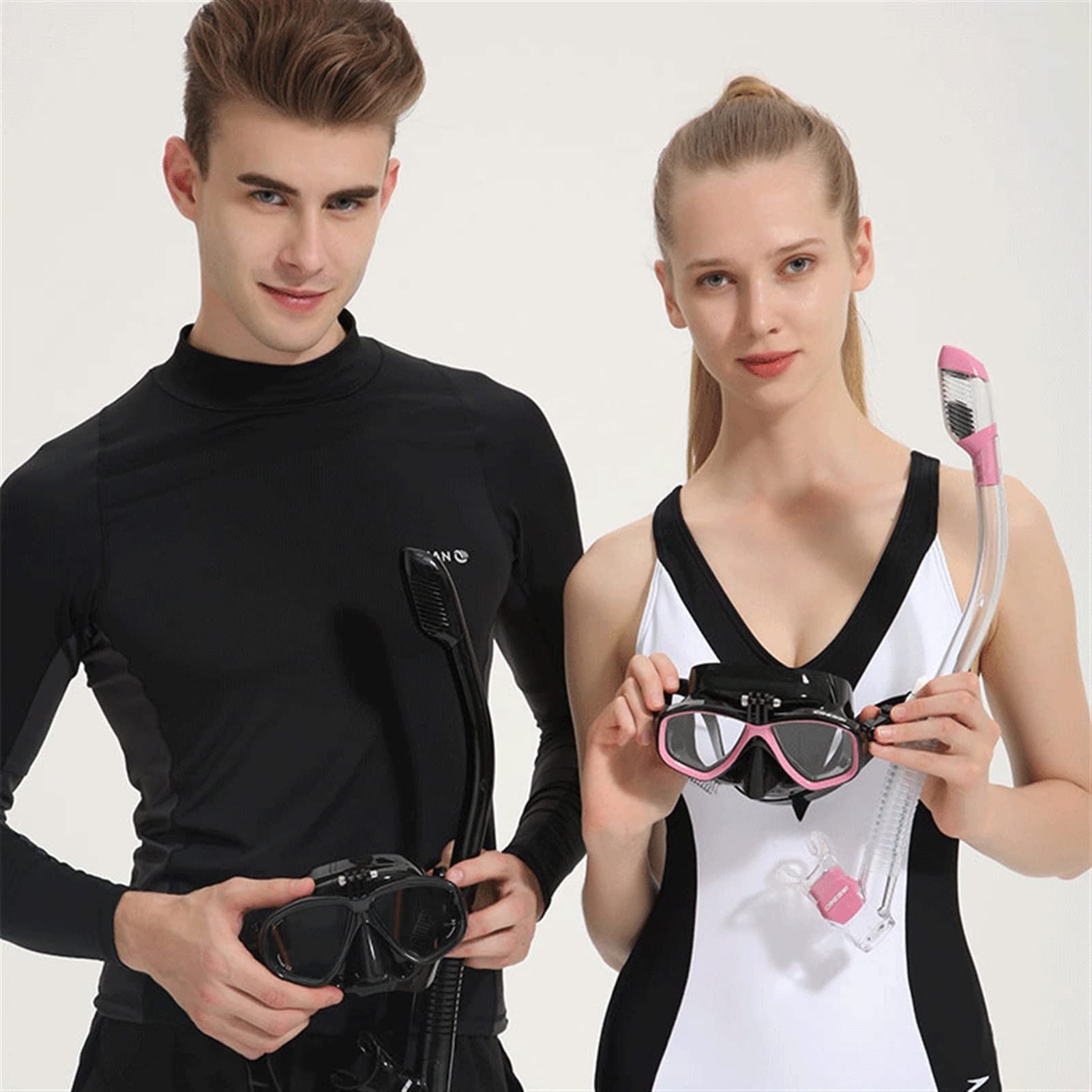 Maschere subacquee Occhiali da snorkeling Occhiali impermeabili e antiappannamento Realizzati con materiali ecologici Multifunzionali Unisex Attrezzatura subacquea HD Occhialini da nuoto (rosa)
