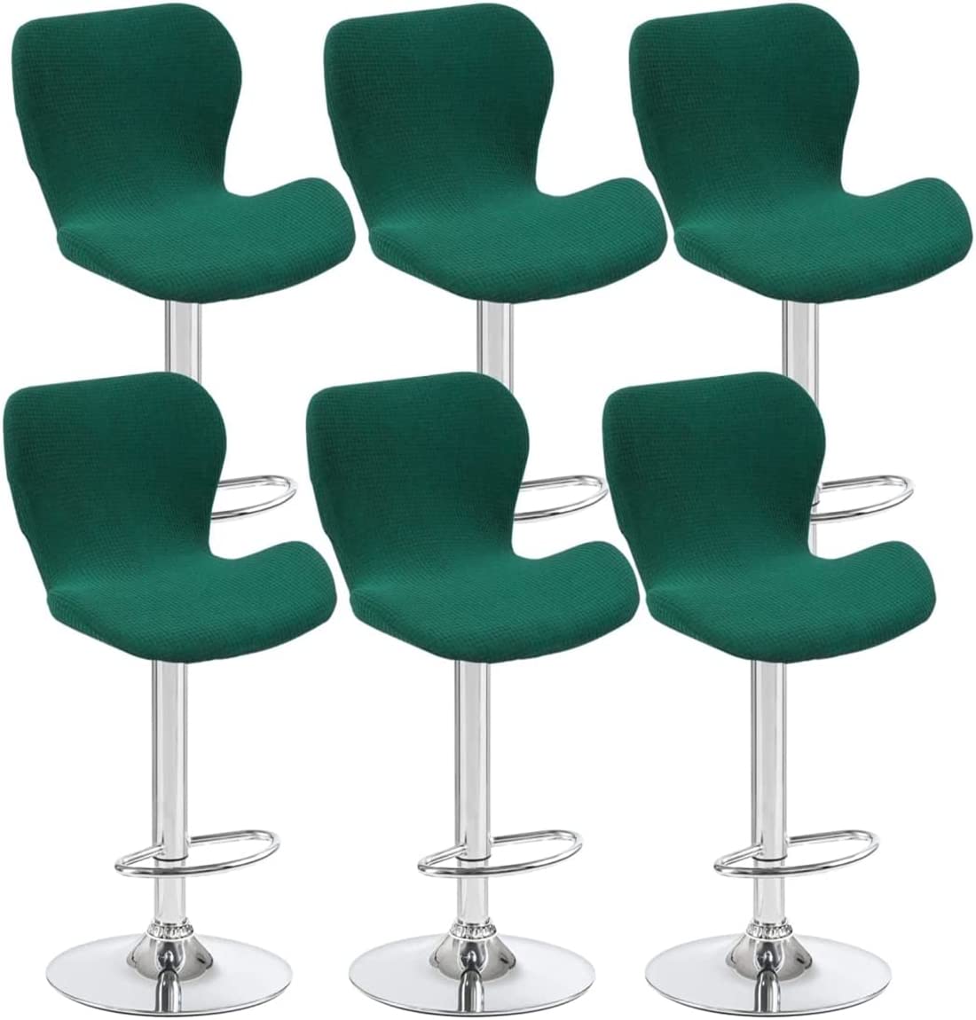 Lot de 6 housses de tabouret de bar extensibles dossier bas