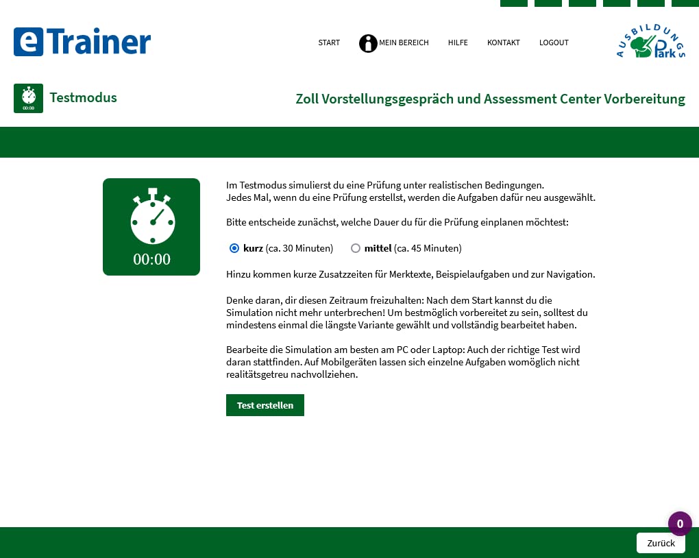 Zoll Vorstellungsgespräch und Assessment Center Vorbereitung | Online-Trainer + Buch (AZO) | Die häufigsten Fragen, die besten Antworten | Interview, Vortrag, Rollenspiel, Postkorbübung & Co.
