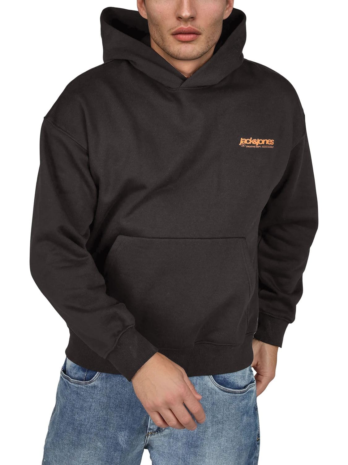 JACK & JONES Hoodie Herren Relaxed Fit mit Print JJEURBAN Edge Kapuzenpullover Pullover Hochwertige Baumwollmischung Schwarz Weiß Grün Grau S M L XL XXL XXXL