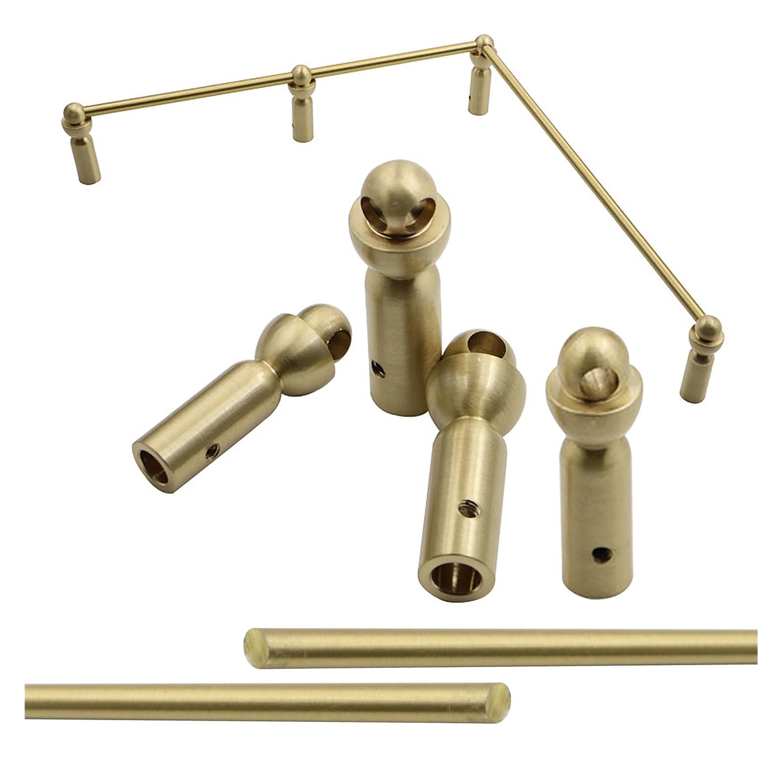 Corner Shelf Guard Rail Decorative Brass, 20 40 50 80 100cm Custom Cabinet Anti-Tipping Guardrail, for Kitchen Bathroom Pantry(Style B,45in/114.3cm)