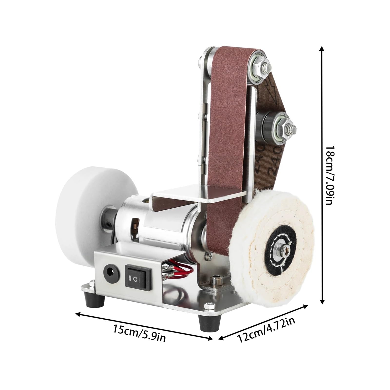 Mini Levigatrice A Nastro, Smerigliatrice Da Banco Elettrica, Tavolo, Lucidatrice 4000-9000/min Motore Potente, Basso Rumore