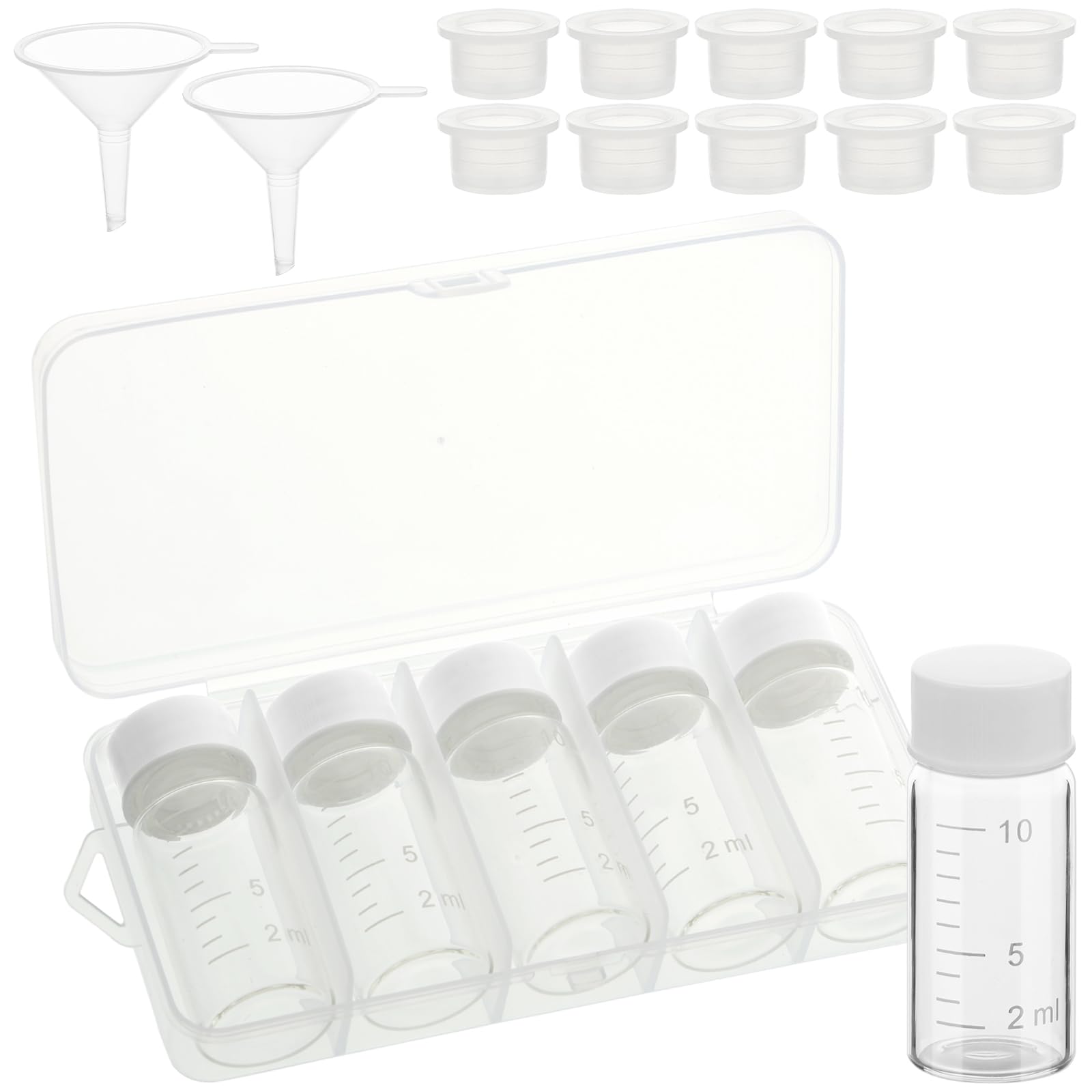 AIHSUMC 5 Pcs Liquid Medicine Travel Container, Scale Glass Liquid Medicine Bottles Travel Size Liquid Medicine Dispenser with Leak-proof Plug Single