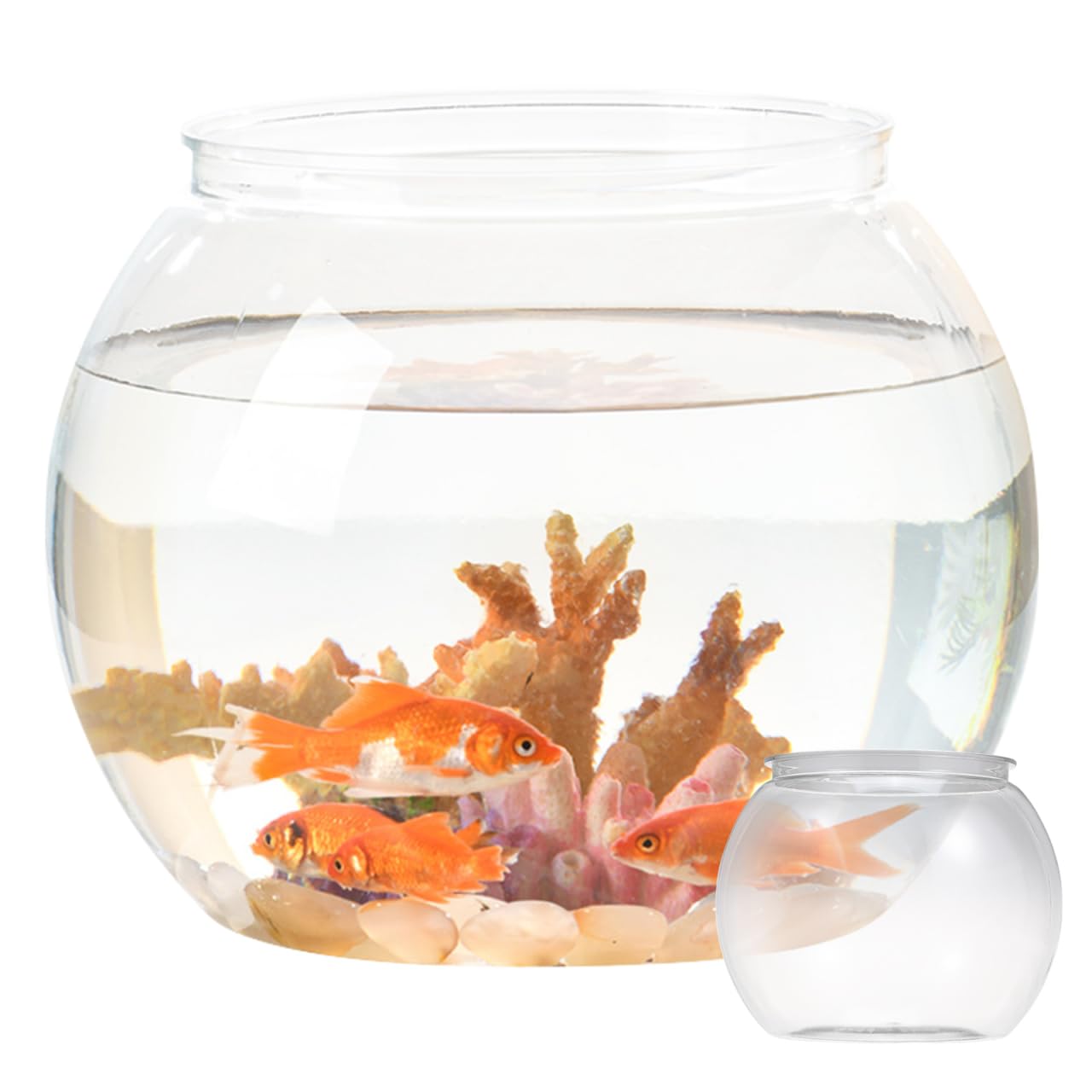 Aquarium de bureau gain de place en plastique transparent rond