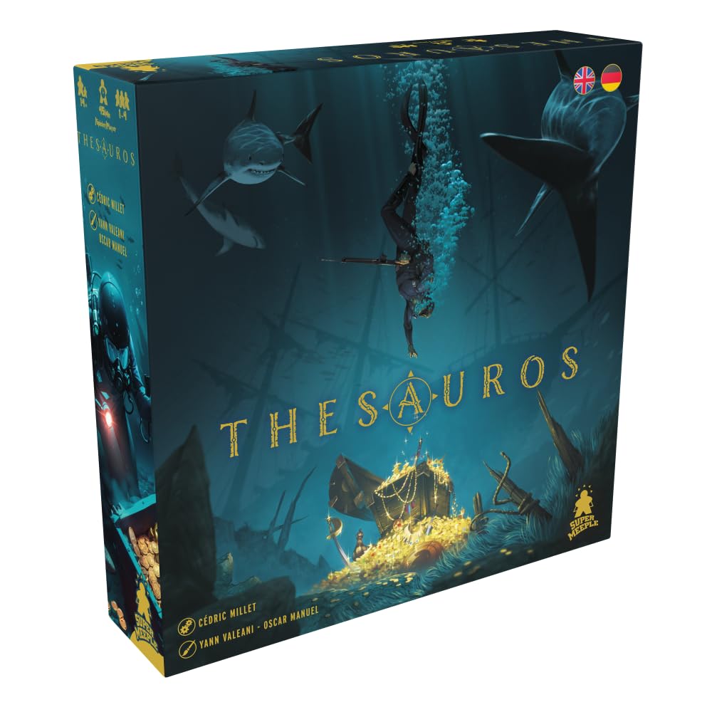 Thesauros – Strategisches Eurogame um Schatzsuche & Budgetmanagement – Worker Placement mit Tiefsee-Setting – Solo- & Expertenmodus – Deutsch & Englisch – ELZNIR Games