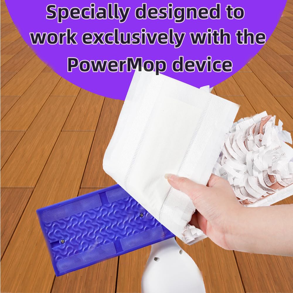 Recambios de almohadillas desechables para Swiffer PowerMop multisuperficie, almohadillas de madera para limpieza de suelos, 10 unidades (10 moradas + 10 marrones)