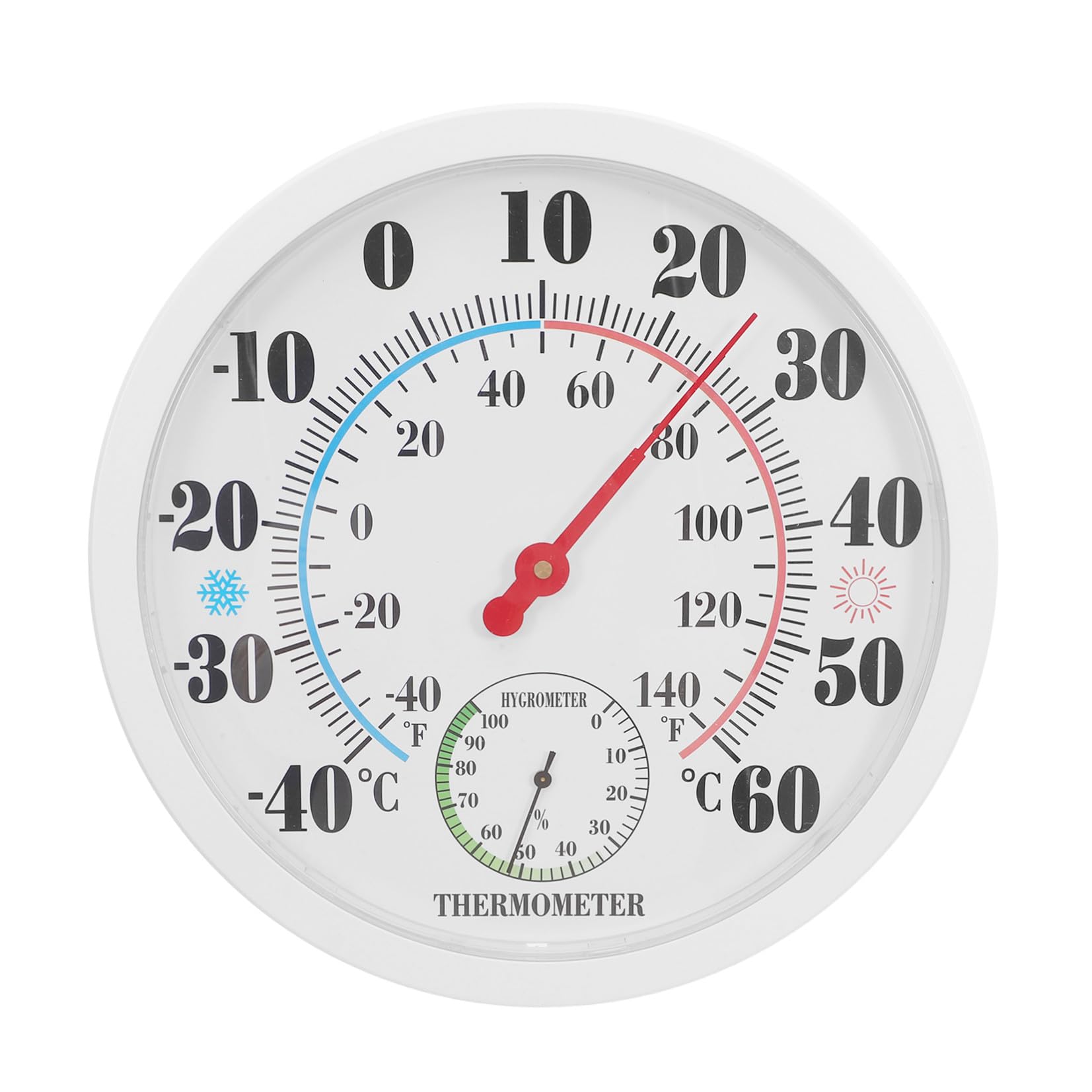Toddmomy Termómetro de Pared Digital para Interior, Higrómetro Medidor de Humedad y Temperatura Ambiente, Blanco, Compacto y Preciso para Hogar, Sauna, Cocina y Habitación