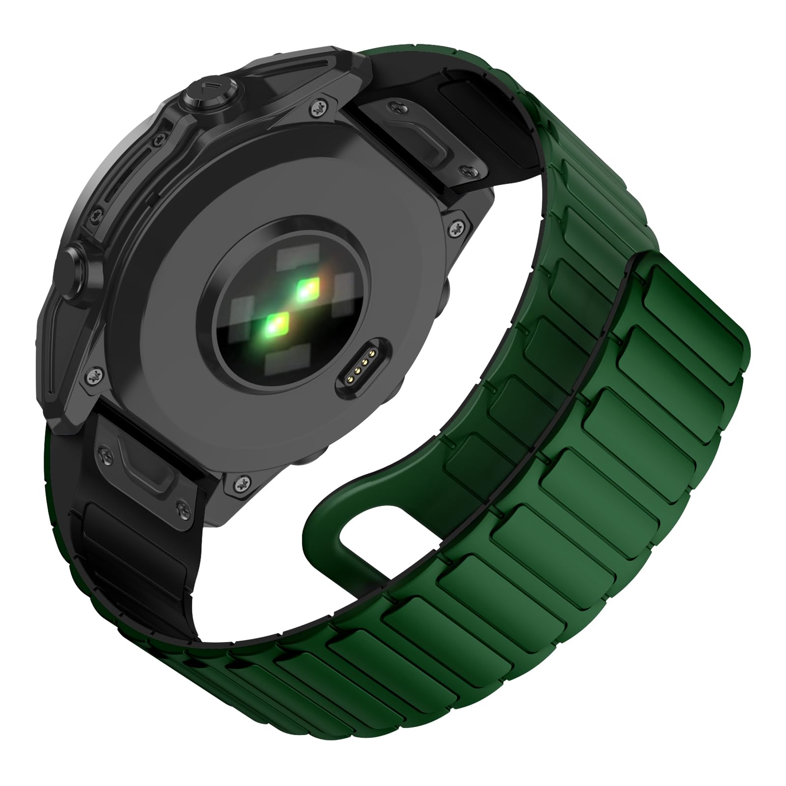 MYSNBKN 26 mm Quick Fit Silicone Magnetic Strap for Fenix 8 51 mm/Epix Pro 51mm/Fenix 7X/Fenix 7X Pro/Fenix 6X/Fenix 6X Pro/Fenix 5X/Fenix 5X Plus/Fenix 3/Fenix 3 HR, Soft Silicone Replacement Strap