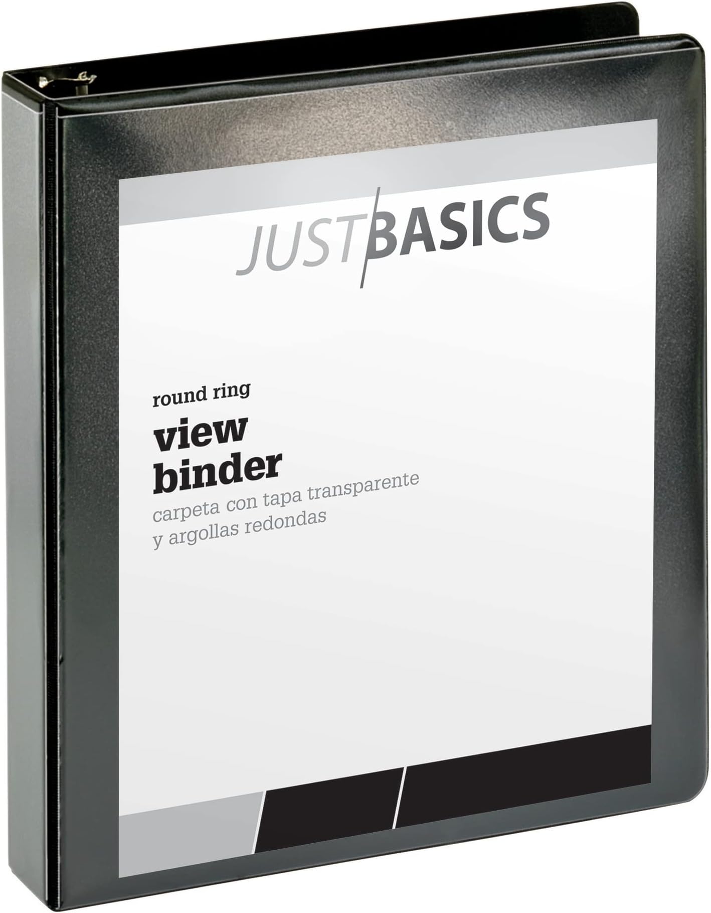 Office DepotJust Basics Basic Round-Ring View Binder, 1 1/2" Rings, 61% Recycled, Black