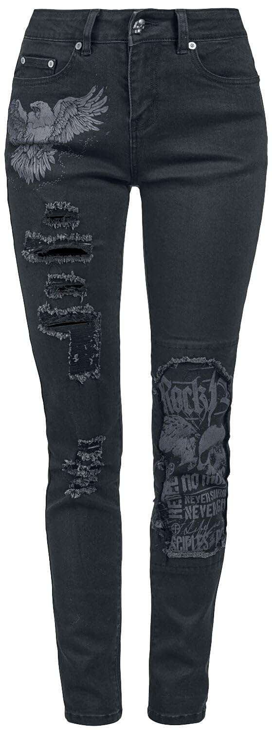 Rock Rebel by EMP Damen Jeans mit Prints und Rissen
