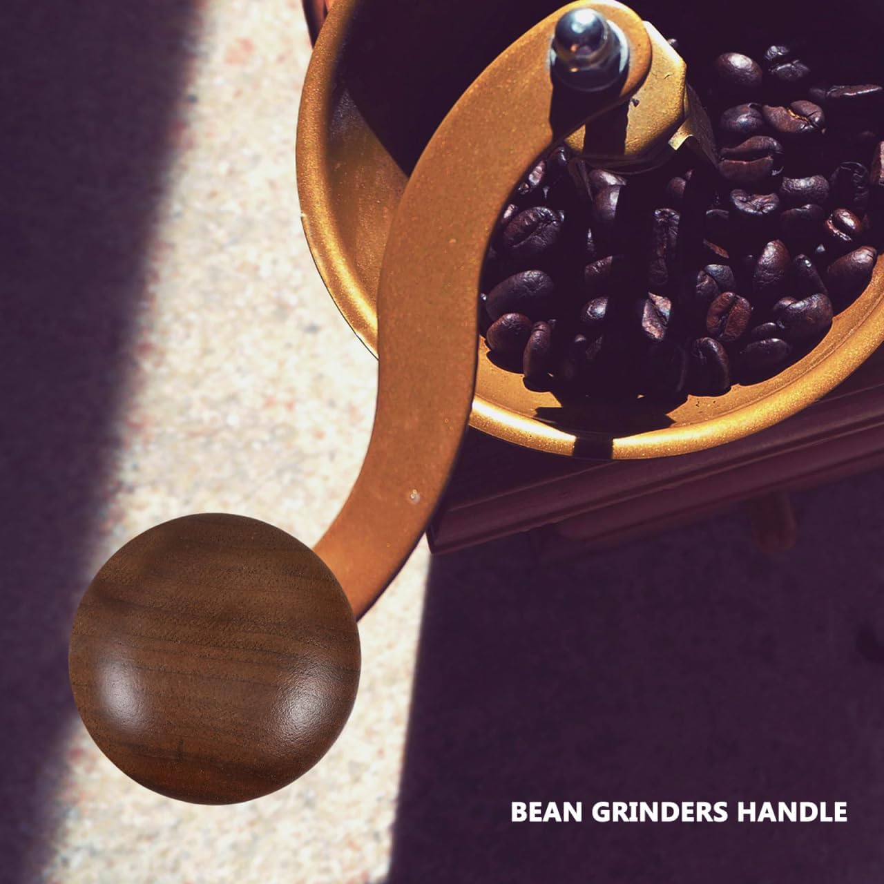 Manual Coffee Grinder Replacement Crank Handle Wood Knob Comfortable Grip Detachable Accessory for Espresso Mill