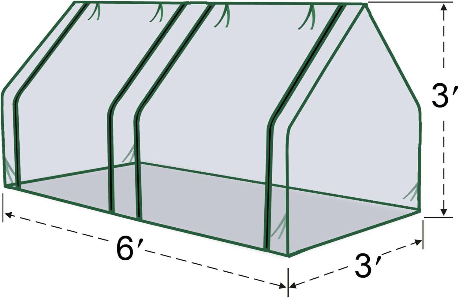 Strong Camel Replacement Cover for Outdoor Greenhouse Plant Shelves UV Protected Plant Green House (72" WX 36" D X 36" H, PVC Cover)