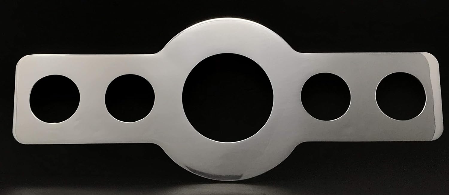 Dolphin Gauges 1946 1947 1948 Pontiac Car (5) Gauge Dash Panel Insert - Rear Mount- Polished Billet Aluminum