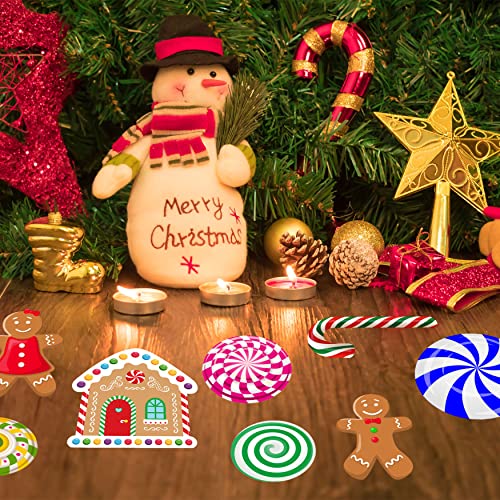 Funnlot 57Pcs Peppermint Floor Decals Christmas Wall Stickers Christmas Decals For Wall Christmas Stickers For Wall Candy Wall Stickers Christmas For Candyland Decoration #TOP5