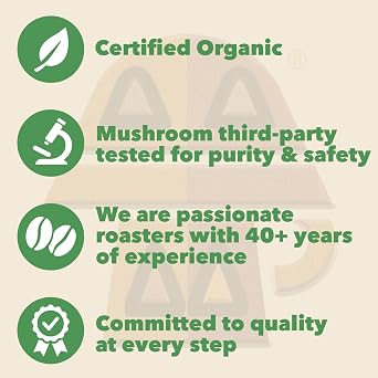 Organic Swiss Water Decaf Medium Roast Functional Mushroom Coffee 14 oz Bag