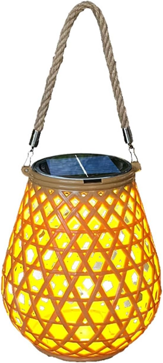 Solar Outdoor Hanging Lantern, Garden Pendant Light, Waterproof Dustproof LED Exterior Chandelier, ABS Plastic, Modern for Patio, Deck, Yard, Pathway, Courtyard, Balcony, Villa, Camping