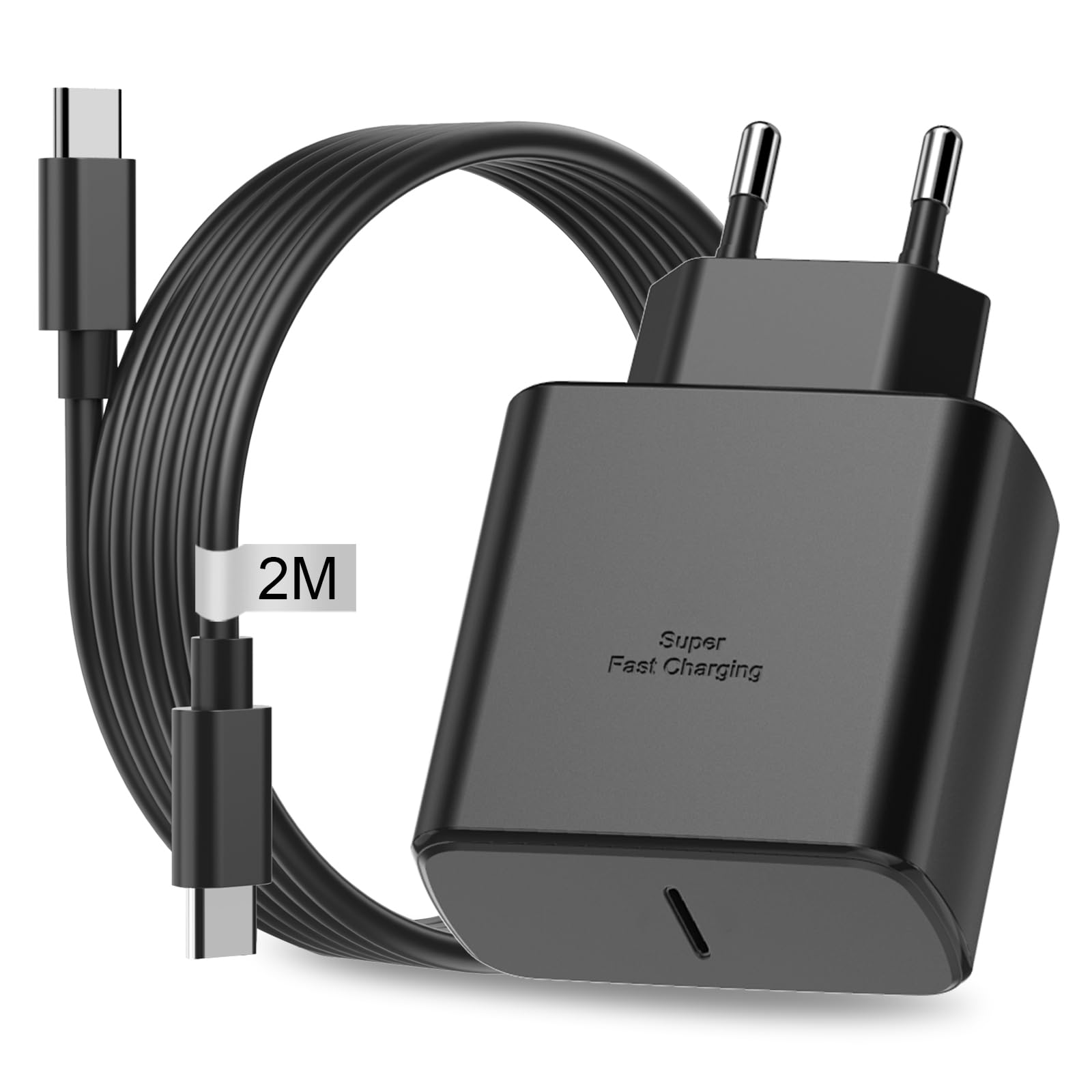 Caricatore USB-C 45W Rapido Per S24 Ultra, S23, S22, S21, Note20, Tab S9/S8/S7 E Altri Dispositivi – Alimentatore Compatto Nero - 2