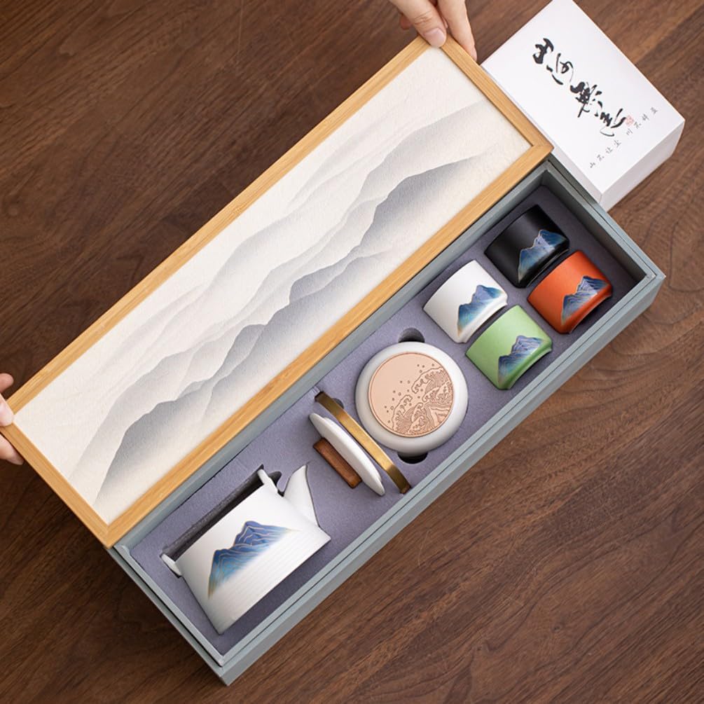 Ceramic Kung Fu Teacup,Modern Design for Tea Lovers Tea Cup Chinese Kung Fu Tea Set 功夫茶具 tea Cup Sets 一壶四杯小套装2024新款茶