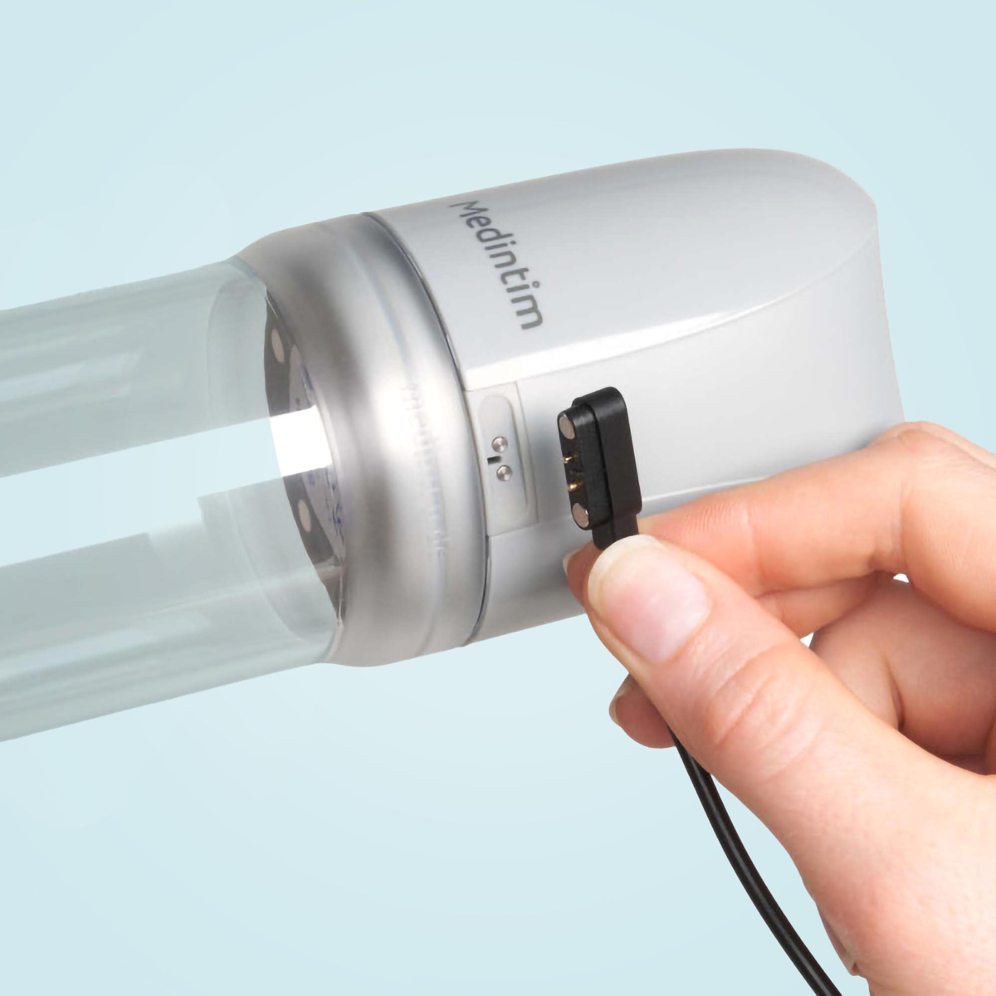 Medintim AES 3 - Tête d'Aspiration Électrique Rechargeable pour Pompe à Érection Vacuum - Autonomie 6h - Éclairage LED - Garantie 2 ans - Compatible avec cylindre Medintim (cylindre non fourni)