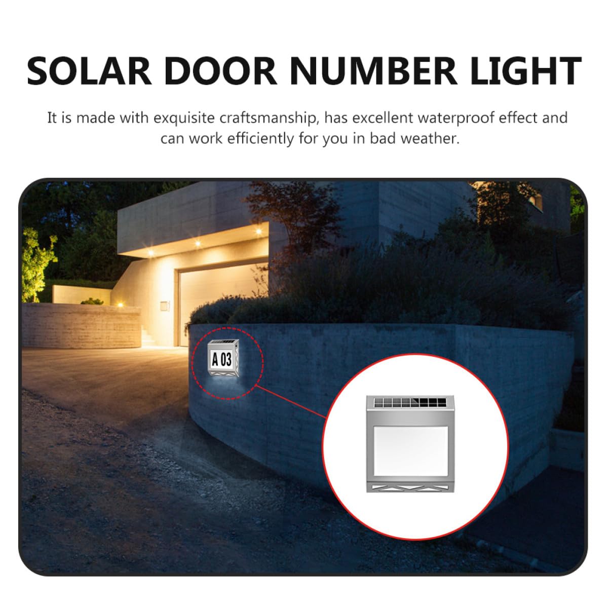 Alipis Solar Haustürleuchte aus Silbernem Pp mit Ip54 Wasserdichtem Design und 8-12 Stunden Beleuchtungszeit als Solarbetriebene Hausnummernleuchte für Außenbereich
