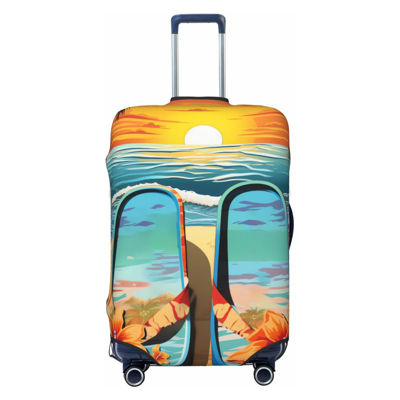 LHDGBNV Flip Flops Travel Luggage Cover Suitcase Protector Washable Elastic Suitcase Cover Anti-Scratch Luggage Protector Travel Suitcase Baggage