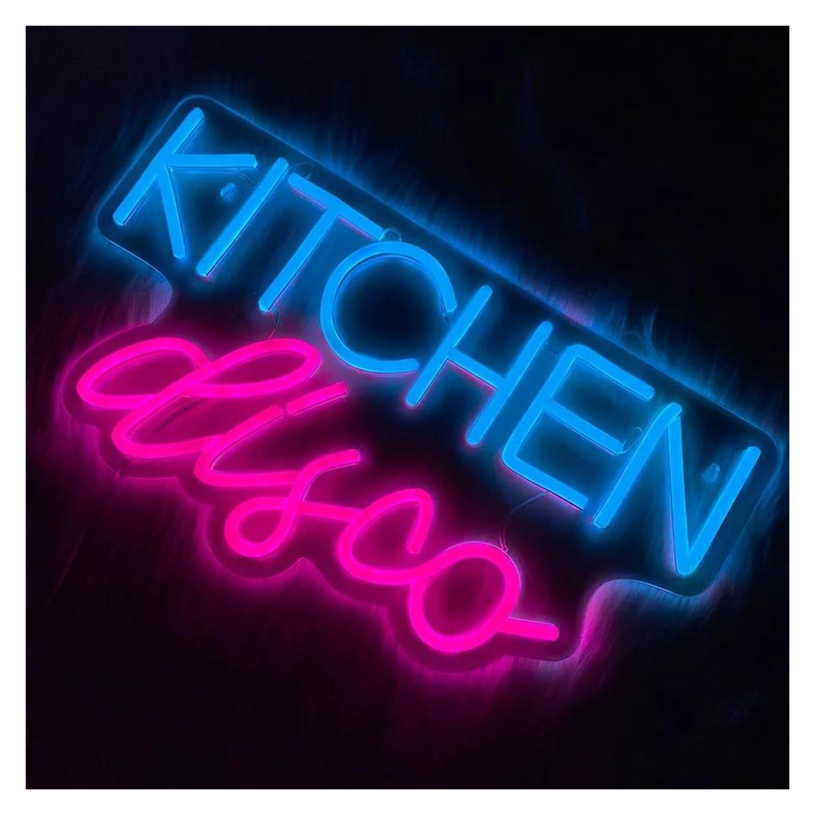 néon signe Enseigne Lumineuse Kitchen Disco À Intensité Variable, Alimentée Par USB, Pour Bar, Cuisine, Café, Restaurant, Fête, Décoration Murale, 41cmx22.5cm