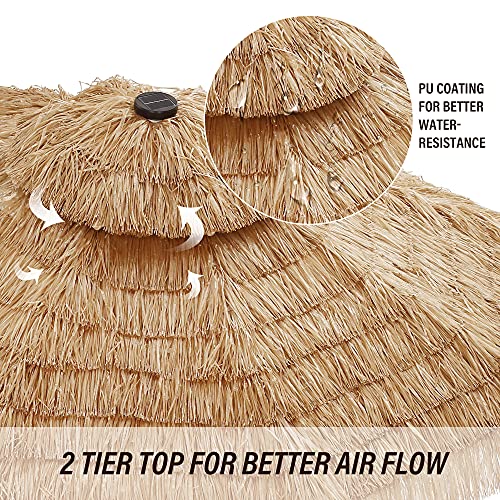 Saemoza-9ft-Thatched-Patio-Tiki-Umbrella-with-Tilt-32-built-in-LED-lights-2-Tier-Hawaiian-Style-Beach-Patio-Umbrella-NO-Base 61Vs08HHdpS