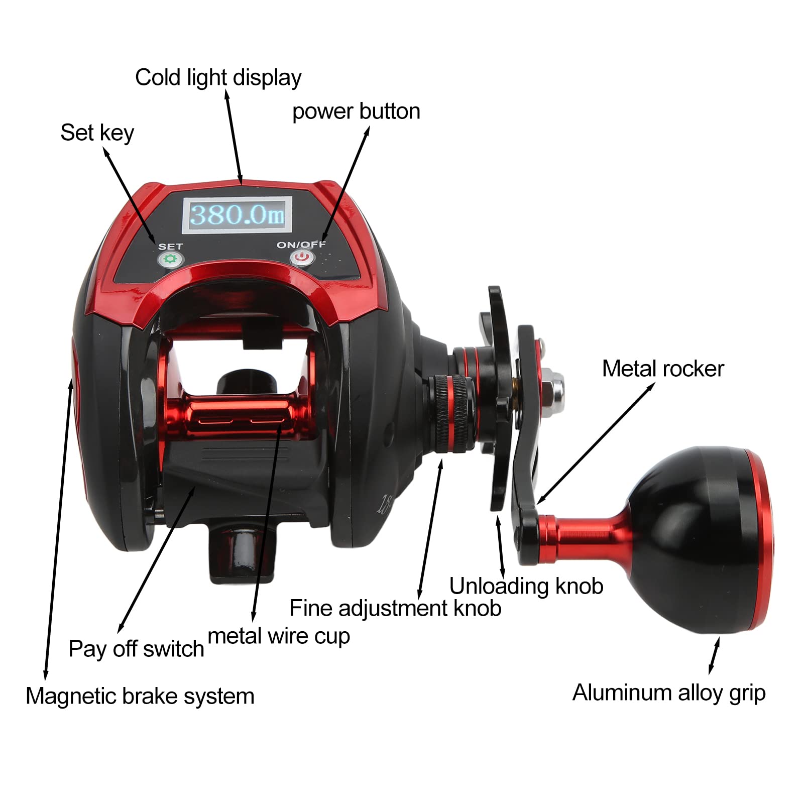 電動リール デジタルディスプレイ ゴールド 電動リール デジタルディスプレイ ゴールド 並行輸入品】 電子