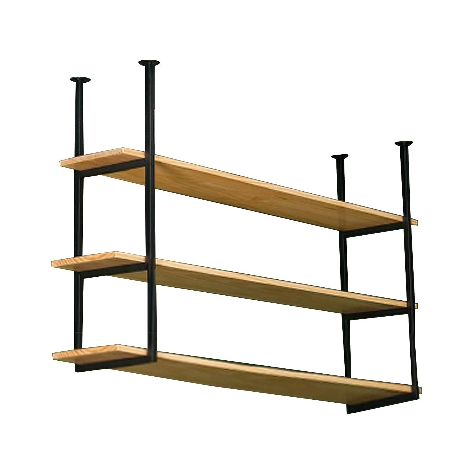 Scaffali Sospesi A 3 Strati - Scaffale Decorativo Per Portabottiglie A Soffitto - Scaffale Sospeso In Legno Massello In Ferro Retrò, Scaffale Per La Decorazione Della Casa ( Size : 100*30*120cm )