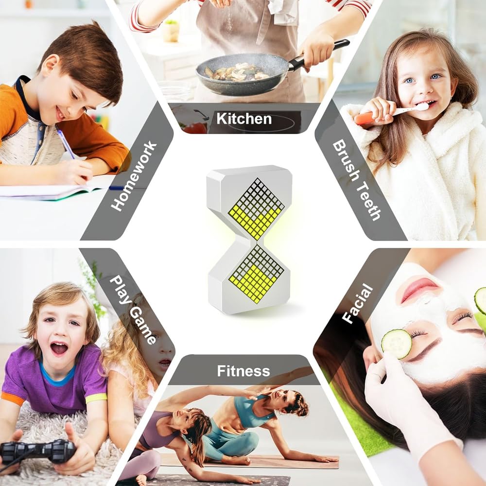 Clessidra Digitale Timer Regolabile 1-30 Minuti Con Luce LED - Cubo Notte, Per Scuola, Cucina, Ufficio