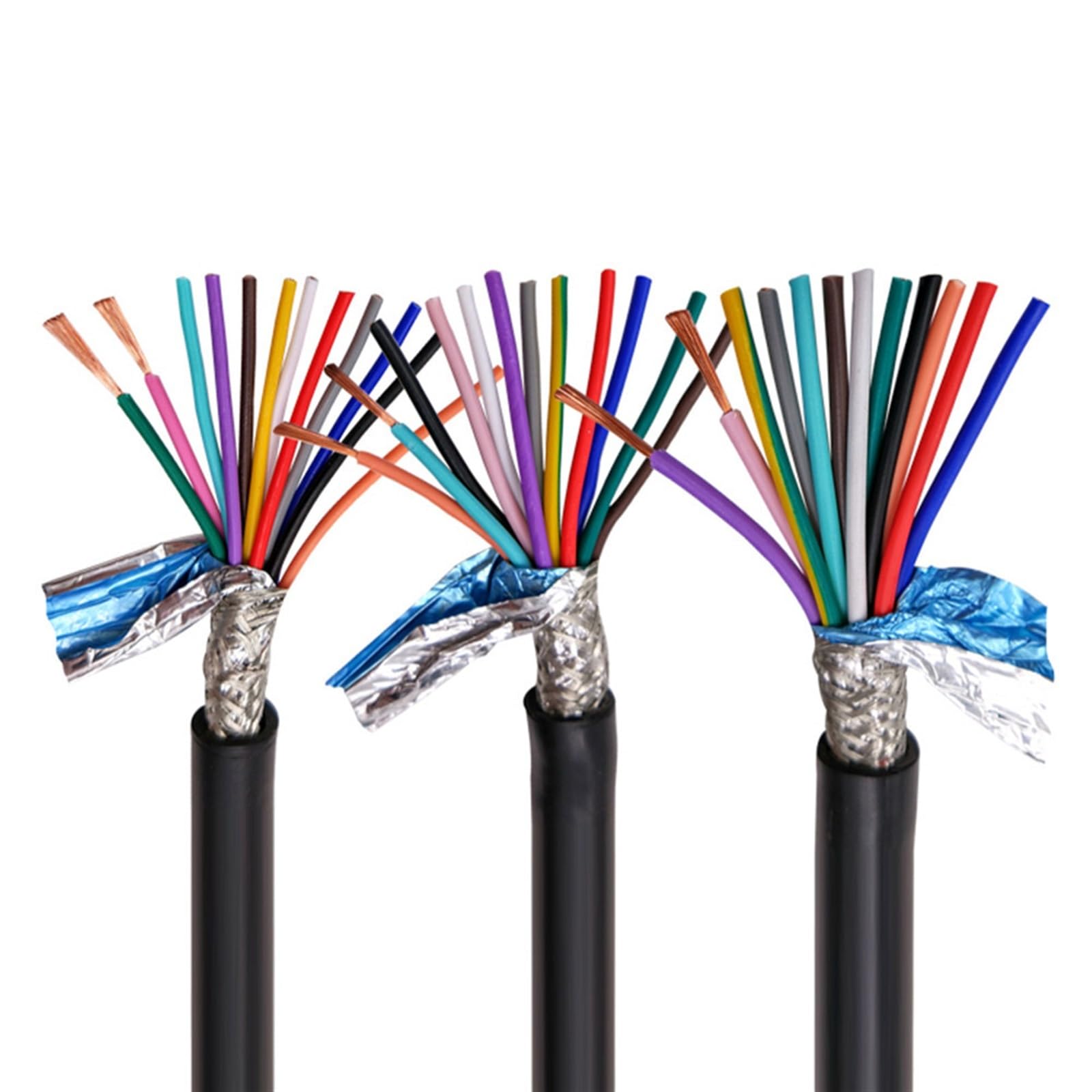Outdoor Extension Anti Interference Control Signal Wire 22AWG 0.3mm 2 Cores to 24 Cores Multi-core Shielded Cable Solar sheathed(Color:6 cores 5 Meters)