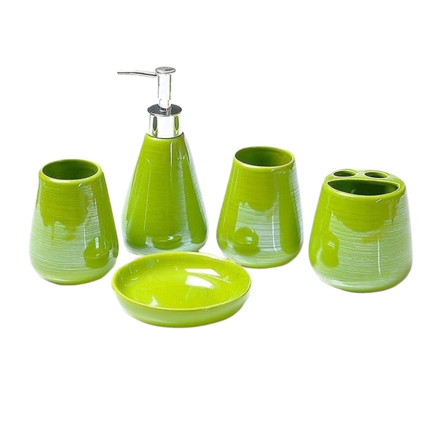 Lyvqzpwlr Grün Ceramic Bathroom Accessories Set