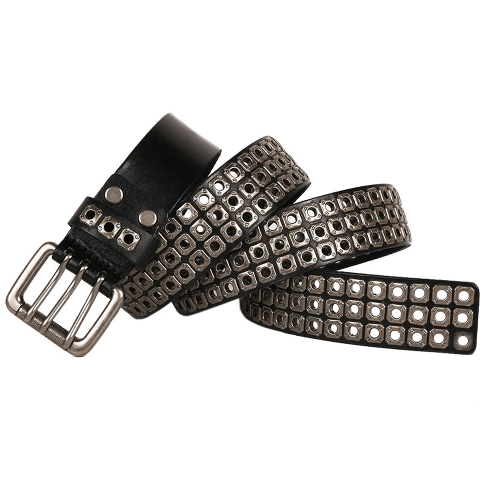 PUNK ROCK 3連 ピラミッドスタッズ ベルト 鋲 フェイクレザー V系
