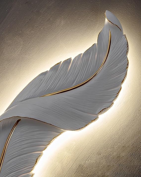Image of 12 Watt Led Wall Light and Wall scones wall lamp for- Home, Kitchen, Bedside, Bedroom, Living Room, Office, Indoor, Bedside, Mirror Side, Diwali Lighting (Big Leaf)
