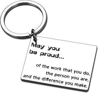 Employee Appreciation Gift for Coworker Boss Thank You Keychain for Friends Volunteer Coach Mentor Women Men Christmas Birthday Retirement Jewelry Colleague Leaving Goodbye Going Away Farewell Gifts, Sliver, Small