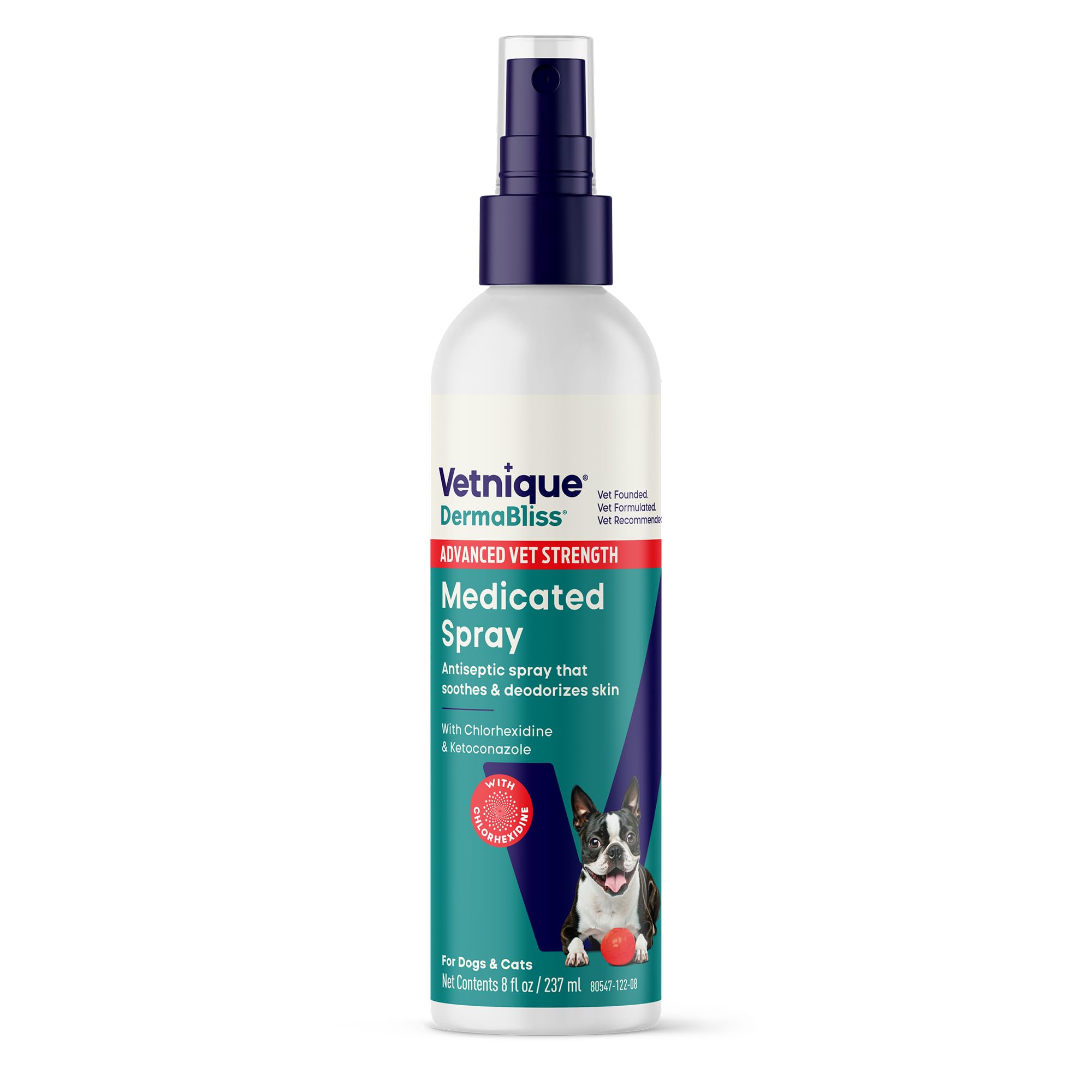 Vetnique Dermabliss Advanced Strength Medicated Chlorhexidine Antiseptic Skin Spray for Dogs & Cats, Supports Skin Infections and Irritations 8oz