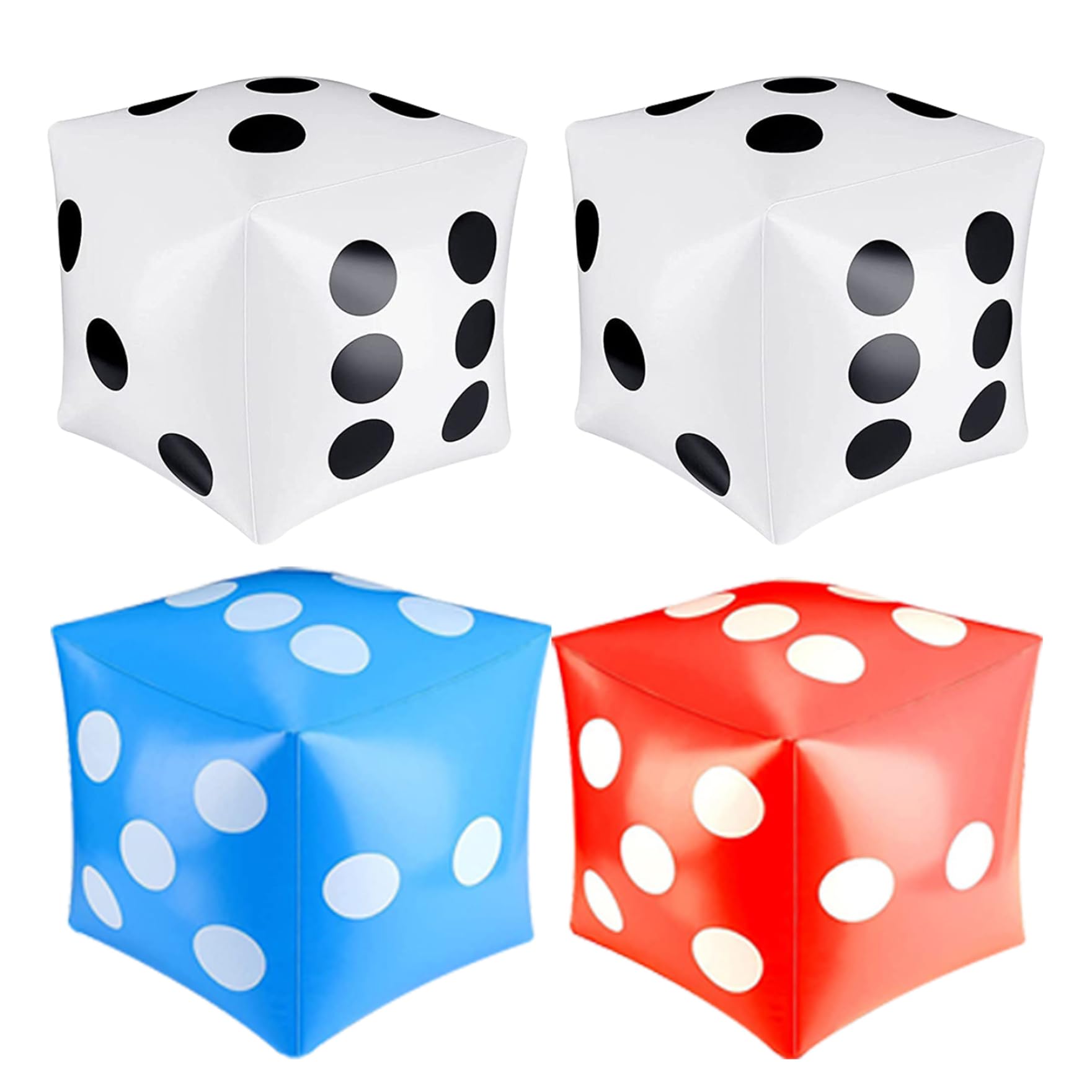 Dadi gonfiabili 2 pezzi 11,8x11,8 pollici Dadi grandi Dadi gonfiabili grandi in PVC per giochi di società in piscina per interni ed esterni Dadi gonfiabili bianchi Dadi grandi Dadi grandi Giochi di so