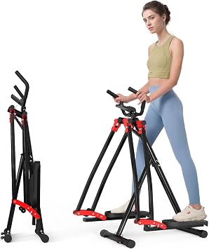 HOTSWEAT Air Walker Exercise Machine, Air Walker Elliptical, Foldable Cardio Cross Trainer Glider for Small Space, Full Body Workout Elliptical Machine for Home Gym