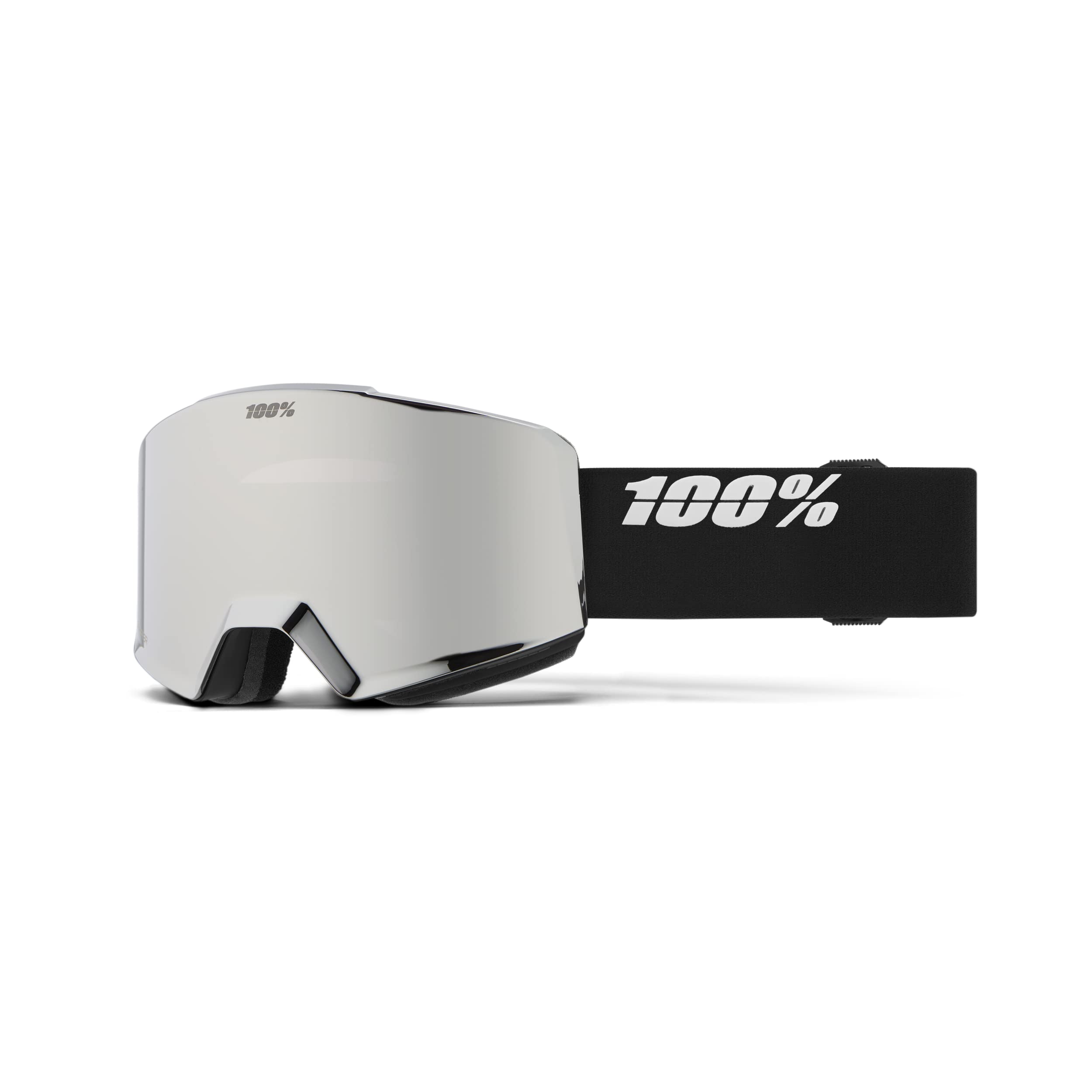 Gafas de ventisca 100% NORG HiPER en color negro con lente de espejo plateada para esquí 2