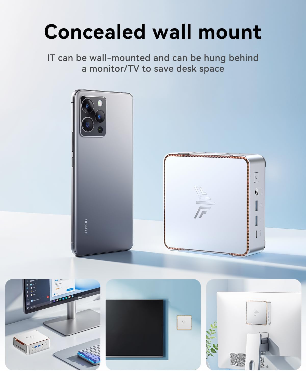 KAMRUI Hyper H2 Mini PC Windows 11 Pro, Intel Core 14450HX (Beats i7-1195G7/12700H), 16GB RAM 512GB PCIe4.0 SSD, Triple 4K, HDMI, DP, USB-C, Ethernet, Mini Desktop Computer for Office, Business