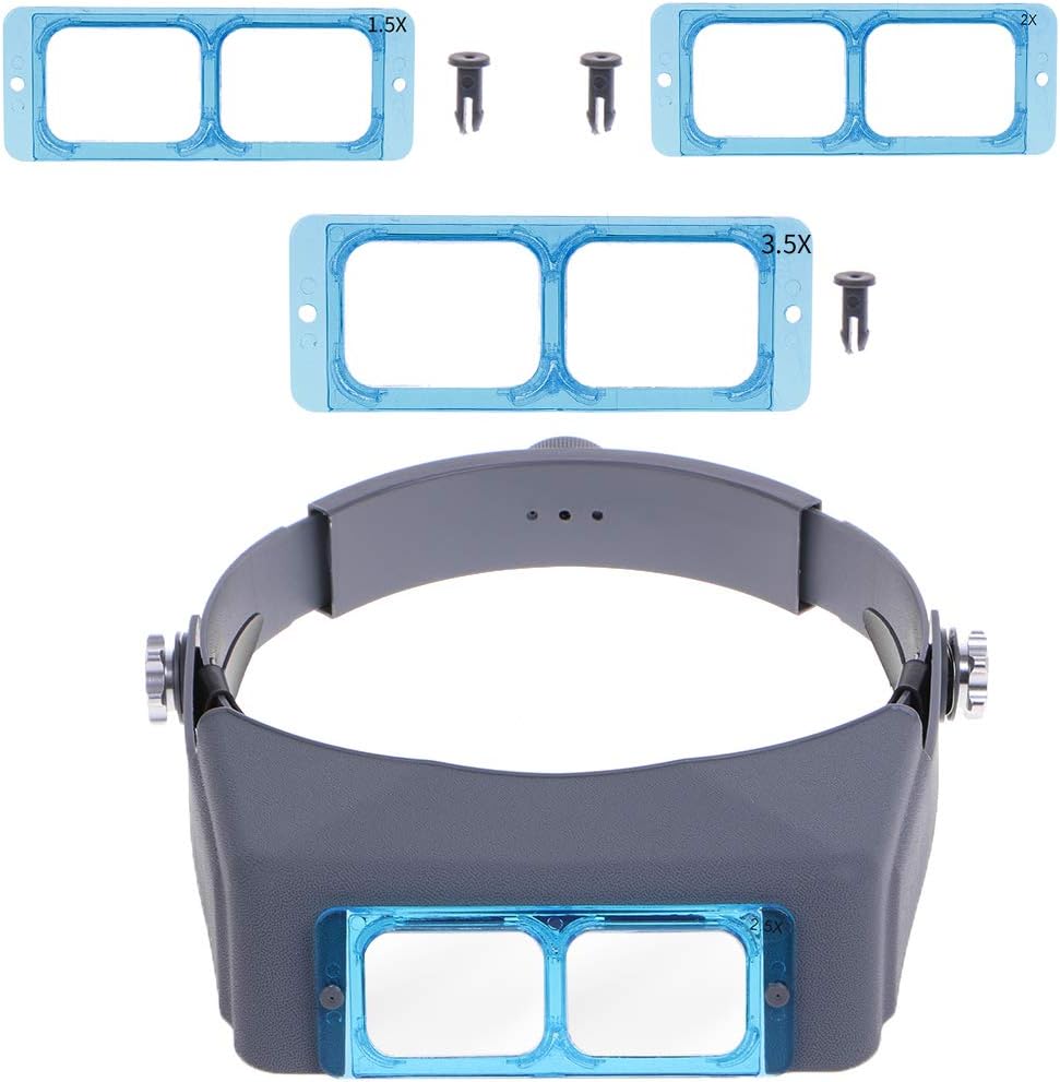 Lixiaoxuty Head-Mounted Welding Repair Magnifier Head Band Optivisor Eye Loupe 4 Lens