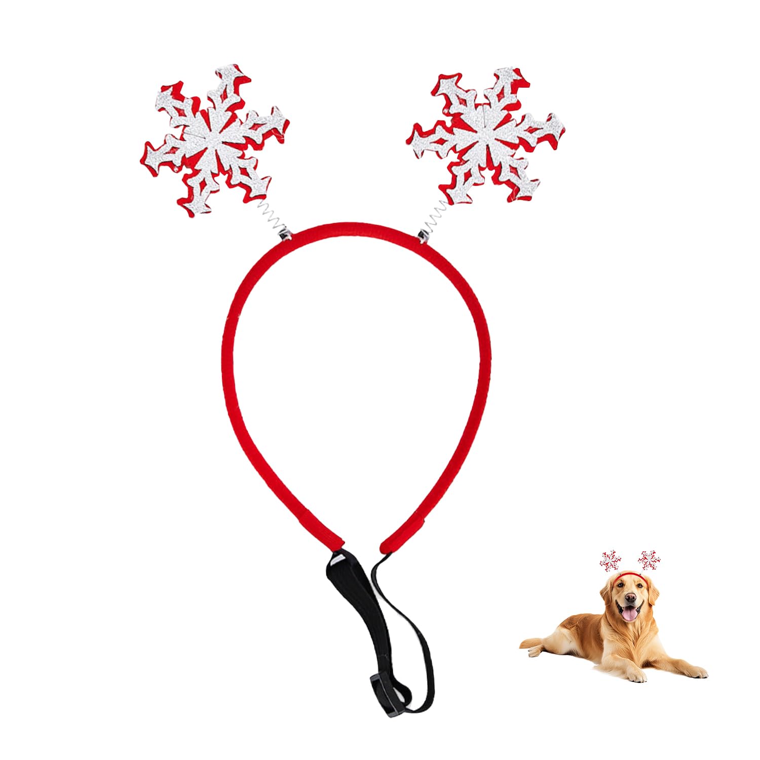 UNVOJL Christmas Snowflake Hat Dog Headband Christmas Festive Hair Hoops Fun Dogs Dress-Up Accessory Pet Costume Hair Accessory for Cat Dog