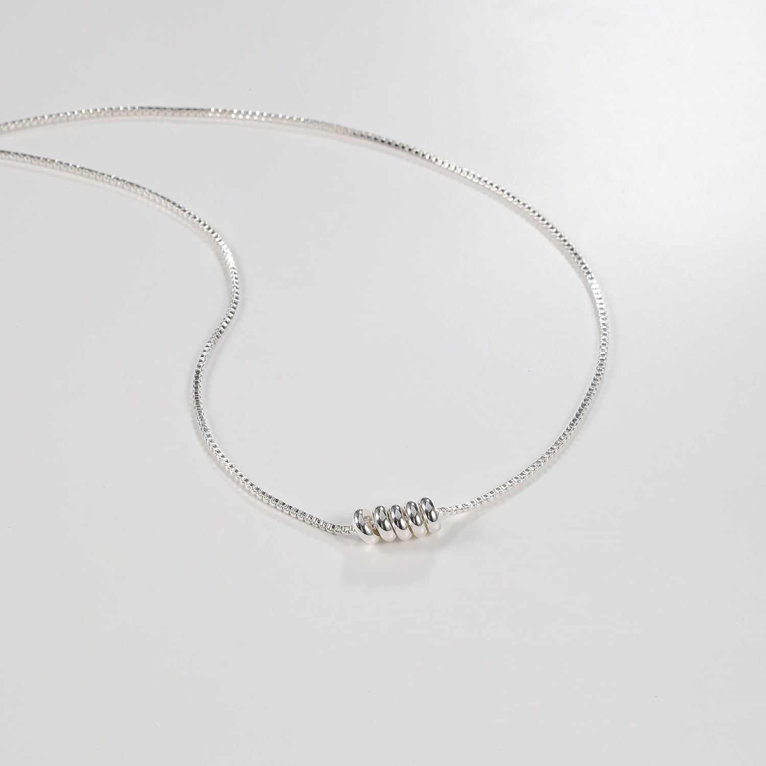 Silver Necklace for Women, 14K White Gold Plated Dainty Infinity Bead Star of David Starfish Sun Hummingbird Butterfly Flower Palm Tree Plane Sunflower Pendant Necklaces Simple Jewelry - Image 4