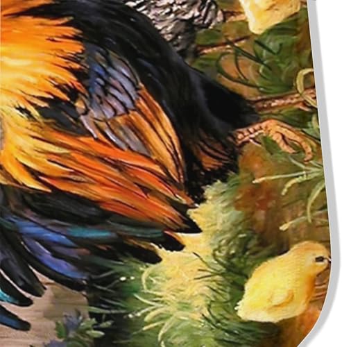 Miniatura 6 de ZHENGJC Alfombras de área grande de estilo rústico de pollo colorido antideslizante para dormitorio sala de estar cocina pasillos puertas tapetes de