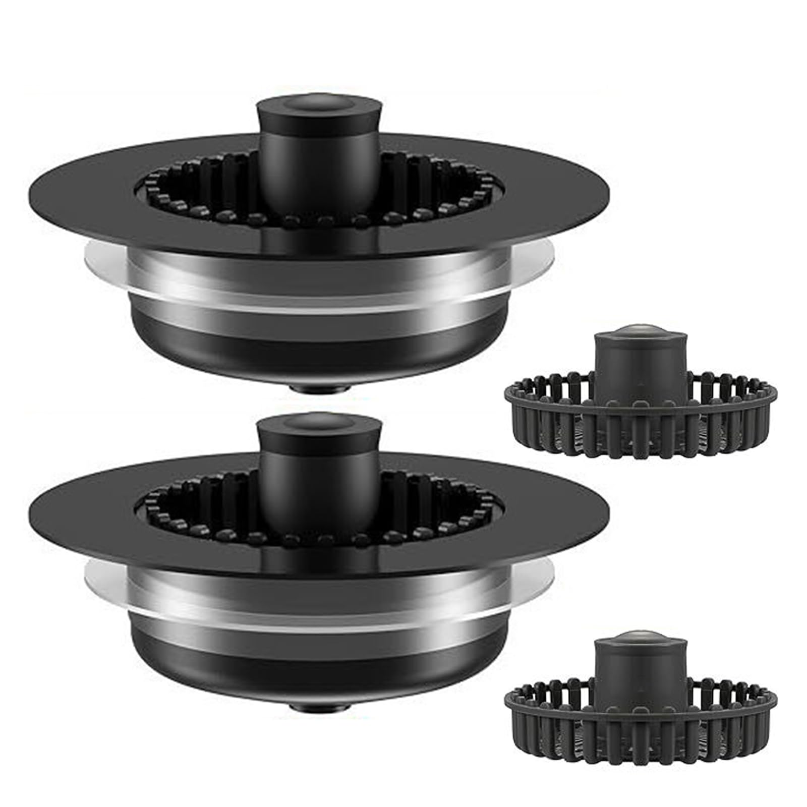 Tfaoys Black 2 Kitchen Sink Drain Plug Drain Strainer Bounce Cores Drains Sinks Plug Anti Clogging Push Type Sink Stopper Enduring Stoppers Bathroom Strainer