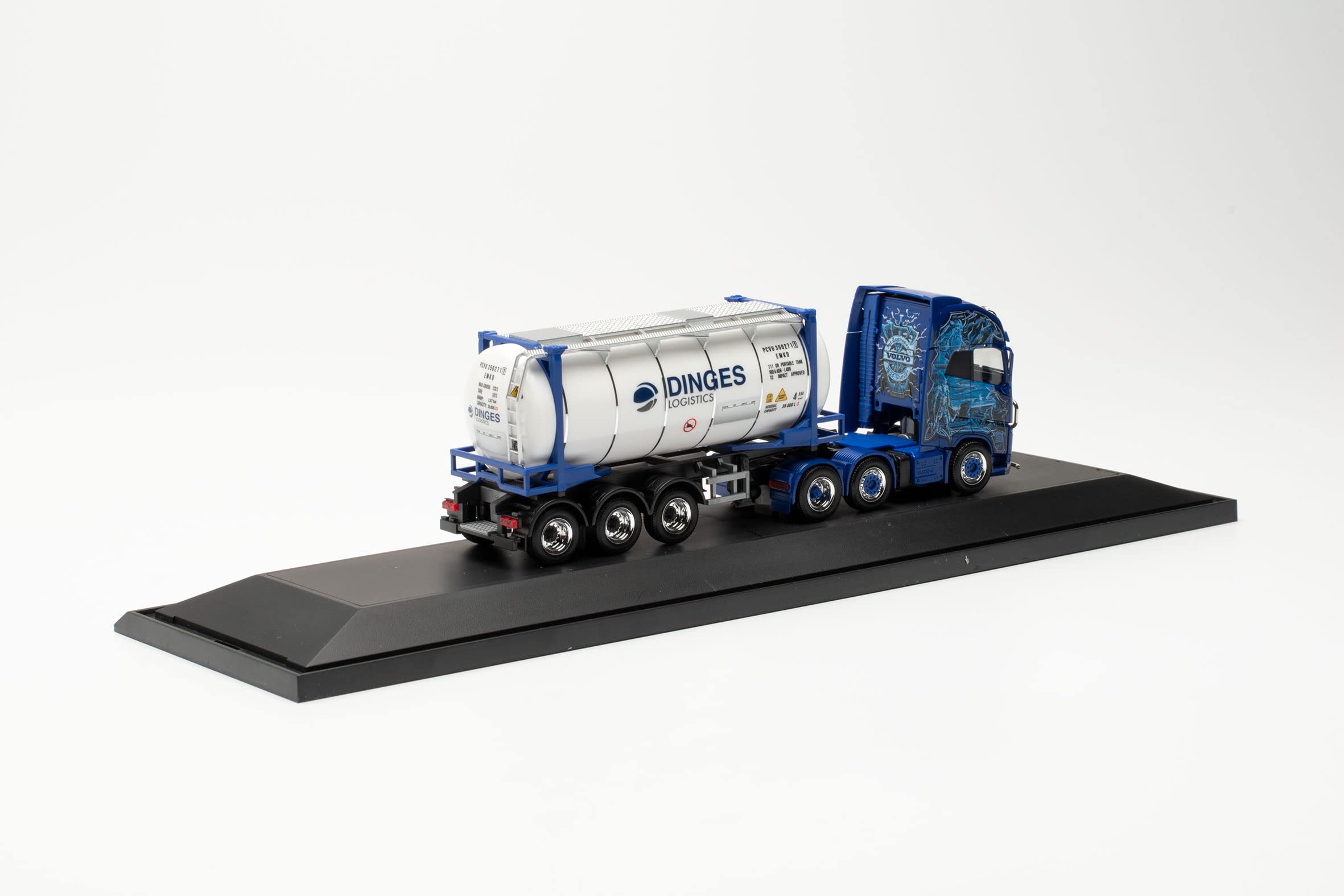 Herpa 122184 Volvo FH Gl. XL 6 x 2 Tank Container Saddle Pulley Ingo Dings Truck Miniature Models Small Model Collector's Item - Image 2