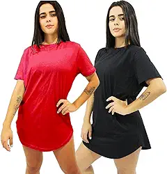 Kit 2 Camisetas Femininas Longline Blusa Slim Fit Algodão Básica Academia