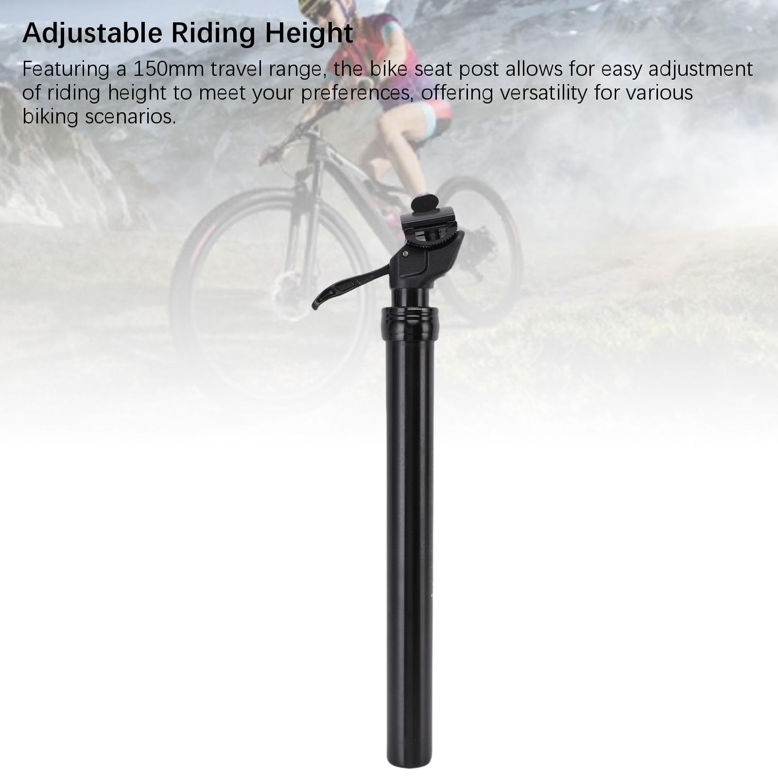 VGEBY Tige de Selle Suspendue pour Vélo, Tige de Selle de 30,9 Mm en Alliage D'aluminium avec Absorption des Chocs et Débattement de 150 Mm
